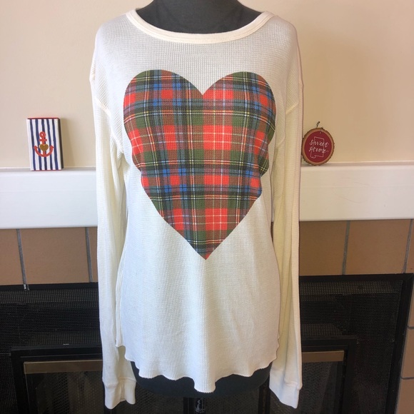 Wildfox Plaid Heart Thermal Medium - Picture 2 of 6